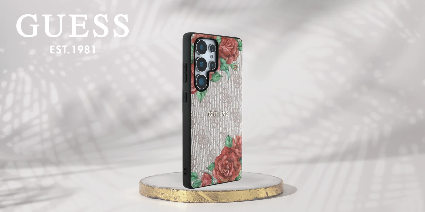 Dėklas Guess Leather 4G Flowers Print Metal Classic Logo MagSafe Samsung Galaxy S25 Ultra dėkals telefonui rožinės spalvos aprašymas - Prekės nuotrauka Dėklas Guess Leather 4G Flowers Print Metal Classic Logo MagSafe Samsung Galaxy S25 Ultra dėkals telefonui rožinės spalvos aprašymas - Prekės nuotrauka