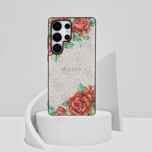 Dėklas Guess Leather 4G Flowers Print Metal Classic Logo MagSafe Samsung Galaxy S25 Ultra dėkals telefonui rožinės spalvos aprašymas - Prekės nuotrauka Dėklas Guess Leather 4G Flowers Print Metal Classic Logo MagSafe Samsung Galaxy S25 Ultra dėkals telefonui rožinės spalvos aprašymas - Prekės nuotrauka