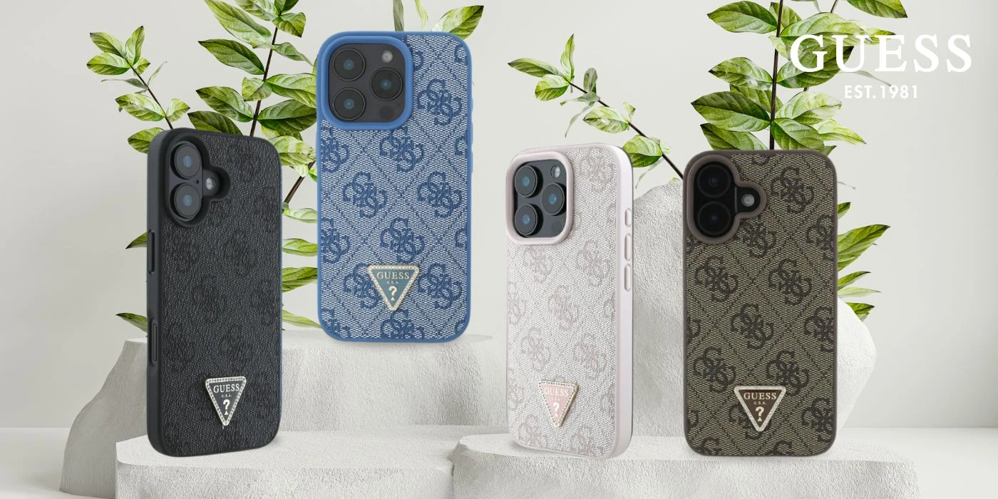 Guess Leather 4G Triangle Strass MagSafe Apple iPhone 16 Pro – dėklas telefonui rožinės spalvos aprašymas - Prekės nuotrauka Guess Leather 4G Triangle Strass MagSafe Apple iPhone 16 Pro – dėklas telefonui rožinės spalvos aprašymas - Prekės nuotrauka