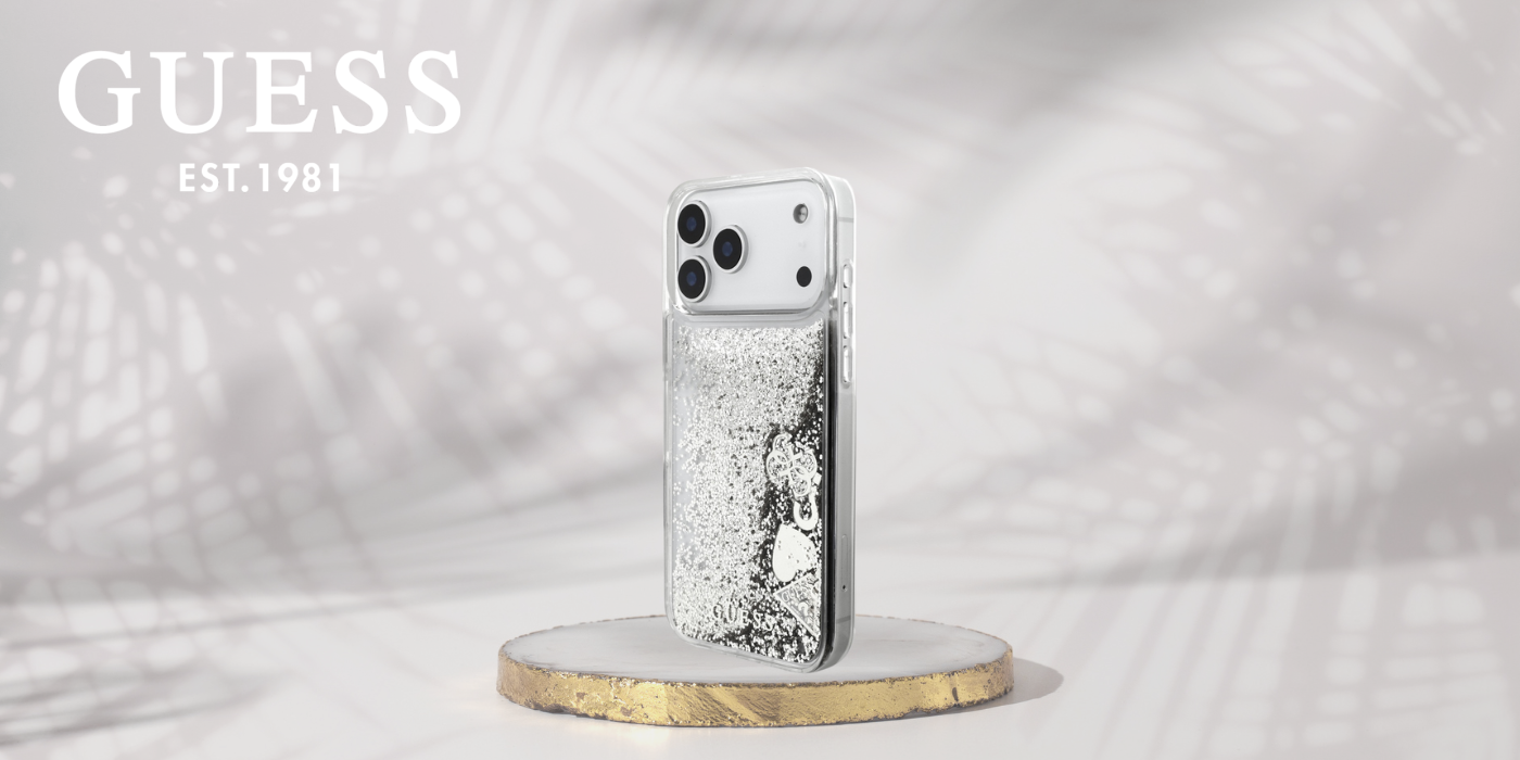 Guess Liq. Glitter Charms Dėklas Apple iPhone 17 Pro Max Sidabrinis aprašymas - Prekės nuotrauka Guess Liq. Glitter Charms Dėklas Apple iPhone 17 Pro Max Sidabrinis aprašymas - Prekės nuotrauka