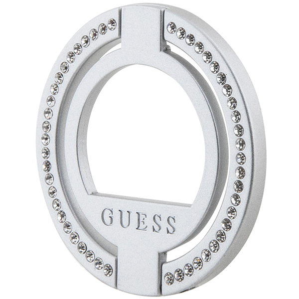 Guess MagSafe žiedas-stovas GUMRSALDGS sidabrinis su cirkoniais aprašymas - Prekės nuotrauka