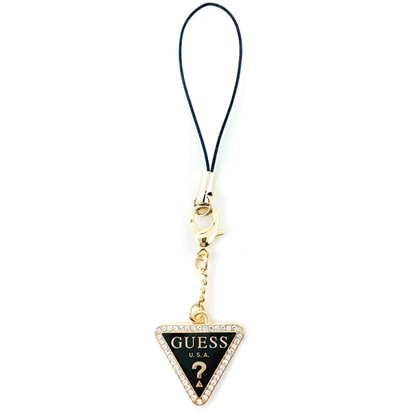 Dėklas Guess pakabukas GUCPMTDCK telefono dirželis Triangle Diamond Charm with Rhinestones aprašymas - Prekės nuotrauka