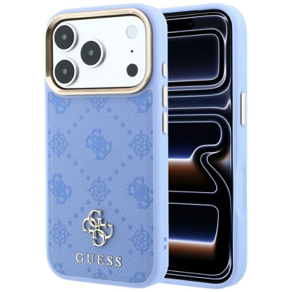 Guess Peony 4G Small Logo MagSafe dėklas, skirtas iPhone 18 Pro Max / 17 Pro Max, šviesiai mėlynas aprašymas - Prekės nuotrauka