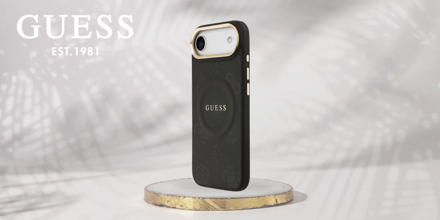 Dėklas Guess Peony Hot Stamp MagSafe Case for iPhone Air - Juodas aprašymas - Prekės nuotrauka