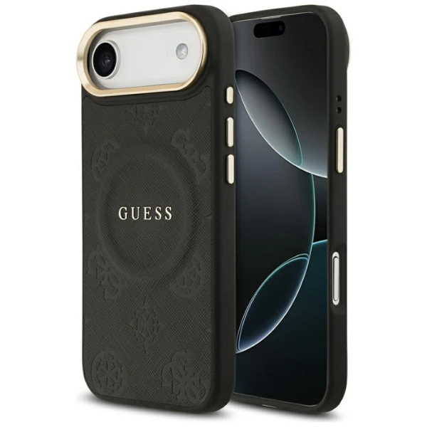 Dėklas Guess Peony Hot Stamp MagSafe Case for iPhone Air - Juodas aprašymas - Prekės nuotrauka