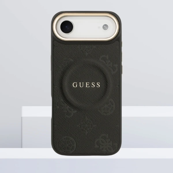 Dėklas Guess Peony Hot Stamp MagSafe Case for iPhone Air - Juodas aprašymas - Prekės nuotrauka