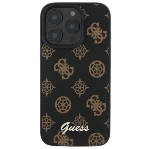 Guess Peony Script MagSafe Apple iPhone 16 - dėklas telefonui juodos spalvos aprašymas - Prekės nuotrauka Guess Peony Script MagSafe Apple iPhone 16 - dėklas telefonui juodos spalvos aprašymas - Prekės nuotrauka