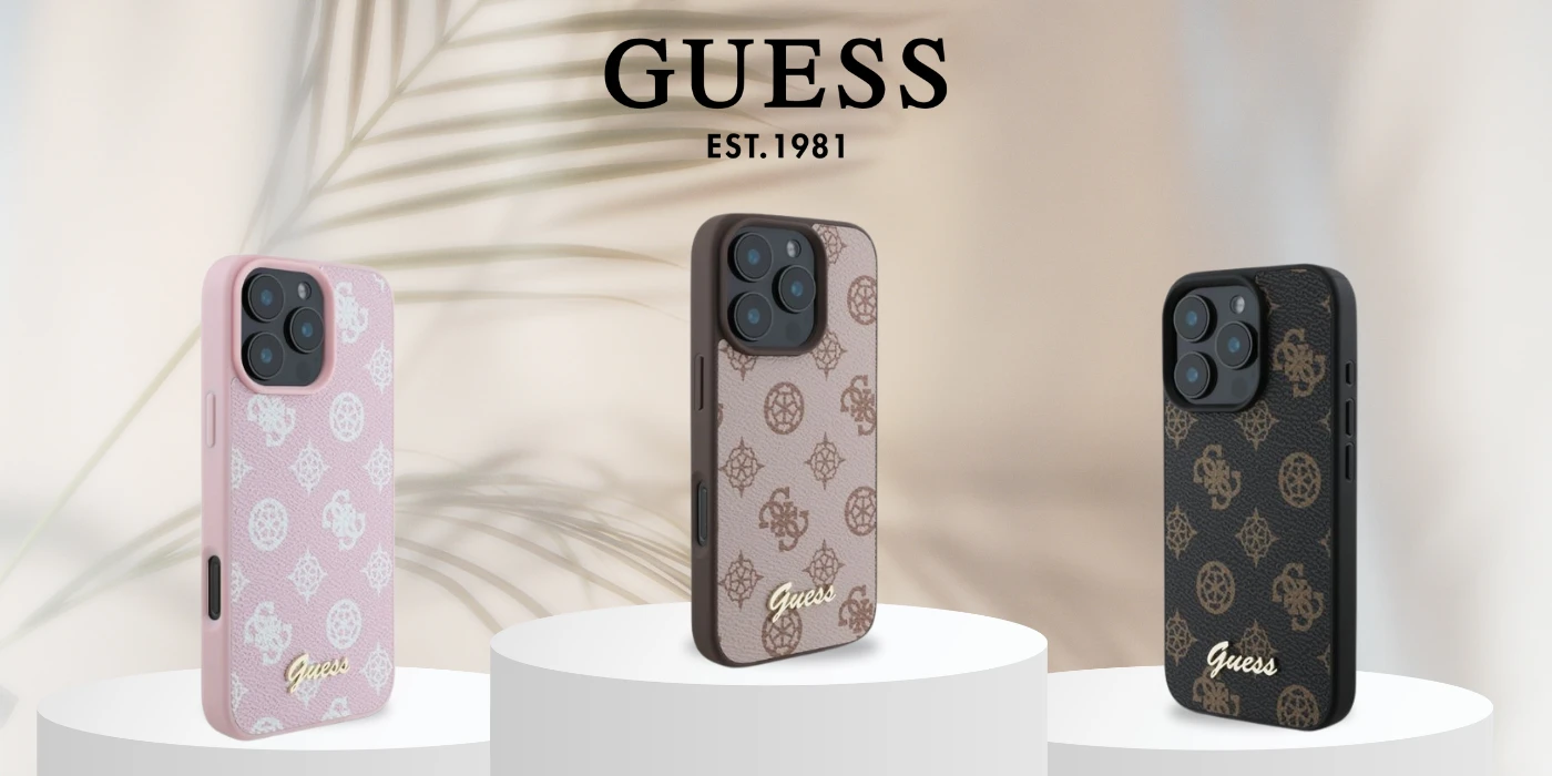 Guess Peony Script MagSafe Apple iPhone 16 Plus - dėklas telefonui juodos spalvos aprašymas - Prekės nuotrauka