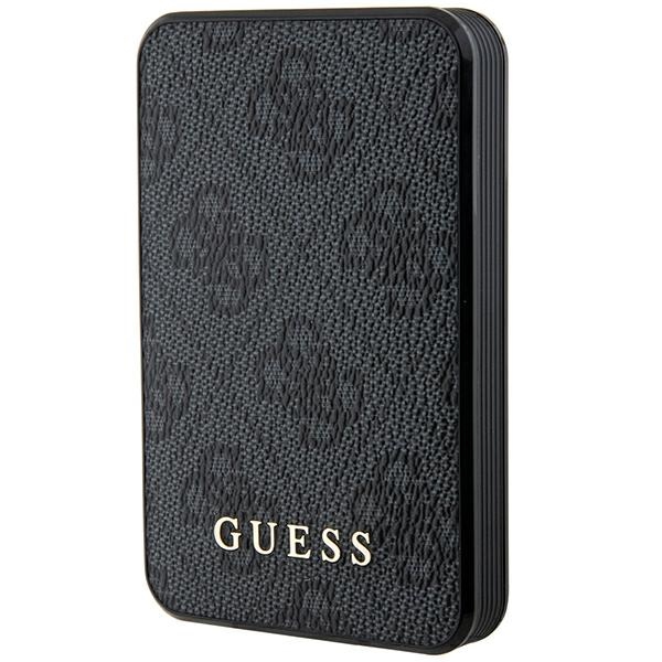 Guess Powerbank 15W GUPB5LP4GEGK 5000mAh juodos spalvos 4G odinis metalinis logotipas aprašymas - Prekės nuotrauka Guess Powerbank 15W GUPB5LP4GEGK 5000mAh juodos spalvos 4G odinis metalinis logotipas aprašymas - Prekės nuotrauka