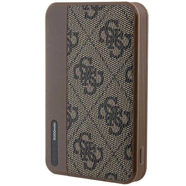 Guess Powerbank 15W GUPB5LP4GEGW 5000mAh rudos 4G Leather Metal Logo aprašymas - Prekės nuotrauka