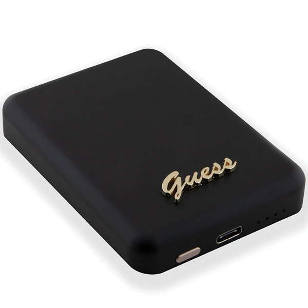 Guess Powerbank indukcinis 15W GUPBM5ALGSGK 5000mAh juodos spalvos MagSafe Metal Script Logo aprašymas - Prekės nuotrauka Guess Powerbank indukcinis 15W GUPBM5ALGSGK 5000mAh juodos spalvos MagSafe Metal Script Logo aprašymas - Prekės nuotrauka
