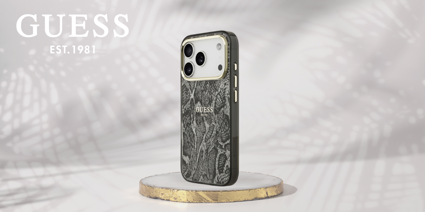 Guess Python Pattern MagSafe dėklas Apple iPhone 17 Pro juodos spalvos aprašymas - Prekės nuotrauka