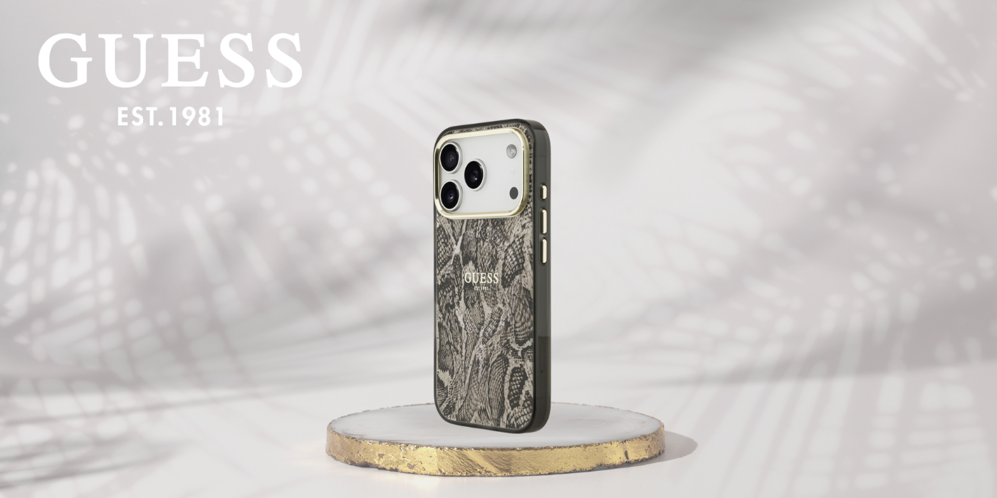 Guess Python Pattern MagSafe dėklas iPhone 17 Pro rudos spalvos aprašymas - Prekės nuotrauka
