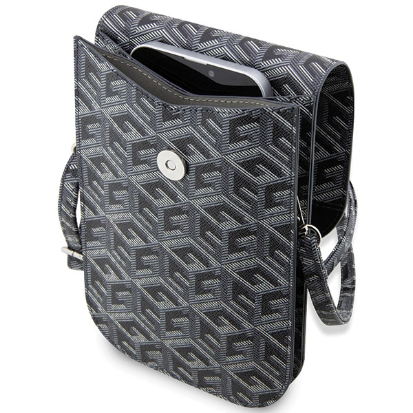 Guess rankinė GUWBHGCFSEK juodos spalvos GCube Stripe aprašymas - Prekės nuotrauka