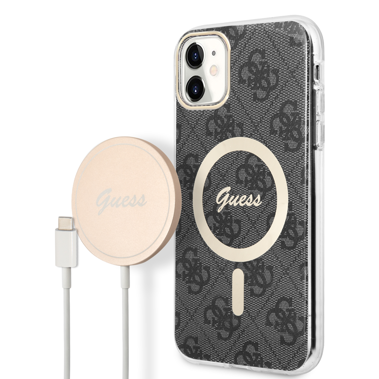 Guess Rinkinys GUBPN61H4EACSK Dėklas + Įkroviklis Apple iPhone 11 6.1″ juodos spalvos Hard Dėklas 4G Print MagSafe aprašymas - Prekės nuotrauka Guess Rinkinys GUBPN61H4EACSK Dėklas + Įkroviklis Apple iPhone 11 6.1″ juodos spalvos Hard Dėklas 4G Print MagSafe aprašymas - Prekės nuotrauka