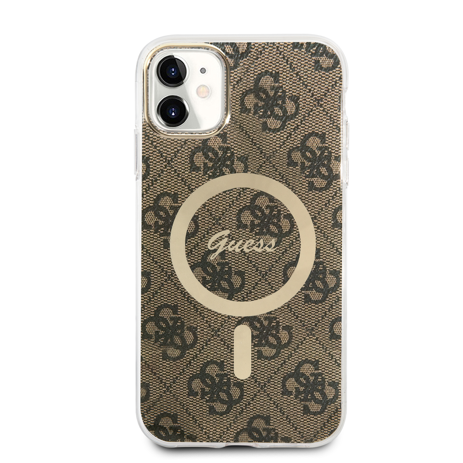 Guess Rinkinys GUBPN61H4EACSW Dėklas+ Įkroviklis Apple iPhone 11 6,1″ rudos spalvos kietas dėklas 4G Print MagSafe aprašymas - Prekės nuotrauka Guess Rinkinys GUBPN61H4EACSW Dėklas+ Įkroviklis Apple iPhone 11 6,1″ rudos spalvos kietas dėklas 4G Print MagSafe aprašymas - Prekės nuotrauka