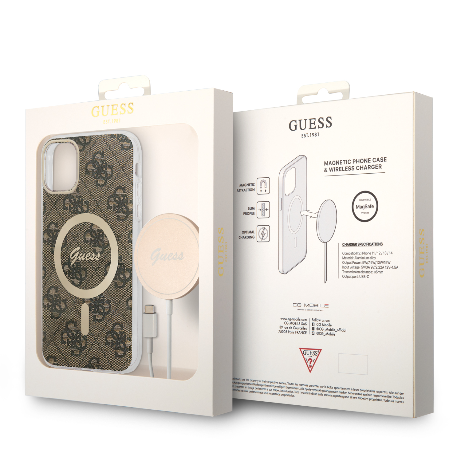 Guess Rinkinys GUBPN61H4EACSW Dėklas+ Įkroviklis Apple iPhone 11 6,1″ rudos spalvos kietas dėklas 4G Print MagSafe aprašymas - Prekės nuotrauka Guess Rinkinys GUBPN61H4EACSW Dėklas+ Įkroviklis Apple iPhone 11 6,1″ rudos spalvos kietas dėklas 4G Print MagSafe aprašymas - Prekės nuotrauka