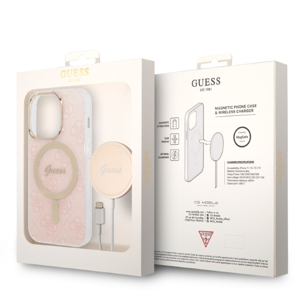 Guess Rinkinys GUBPP13LH4EACSP Dėklas+ Įkroviklis Apple iPhone 13 Pro rožinės spalvos kietas dėklas 4G Print MagSafe aprašymas - Prekės nuotrauka Guess Rinkinys GUBPP13LH4EACSP Dėklas+ Įkroviklis Apple iPhone 13 Pro rožinės spalvos kietas dėklas 4G Print MagSafe aprašymas - Prekės nuotrauka