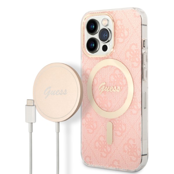 Guess Rinkinys GUBPP13XH4EACSP Dėklas+ Įkroviklis Apple iPhone 13 Pro Max rožinės spalvos kietas dėklas 4G Print MagSafe aprašymas - Prekės nuotrauka Guess Rinkinys GUBPP13XH4EACSP Dėklas+ Įkroviklis Apple iPhone 13 Pro Max rožinės spalvos kietas dėklas 4G Print MagSafe aprašymas - Prekės nuotrauka