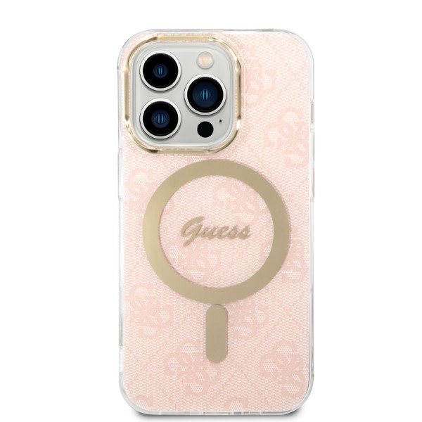 Guess Rinkinys GUBPP14LH4EACSP Dėklas+ Įkroviklis Apple iPhone 14 Pro 6,1″ rožinės spalvos kietas dėklas 4G Print MagSafe aprašymas - Prekės nuotrauka Guess Rinkinys GUBPP14LH4EACSP Dėklas+ Įkroviklis Apple iPhone 14 Pro 6,1″ rožinės spalvos kietas dėklas 4G Print MagSafe aprašymas - Prekės nuotrauka