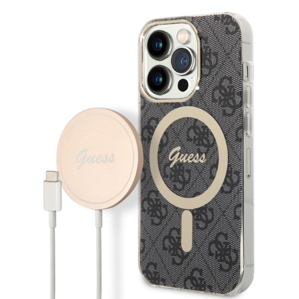Guess Rinkinys GUBPP14XH4EACSK Dėklas+ Įkroviklis Apple iPhone 14 Pro Max 6,7″ juodos spalvos kietas dėklas 4G Print Mag aprašymas - Prekės nuotrauka Guess Rinkinys GUBPP14XH4EACSK Dėklas+ Įkroviklis Apple iPhone 14 Pro Max 6,7″ juodos spalvos kietas dėklas 4G Print Mag aprašymas - Prekės nuotrauka