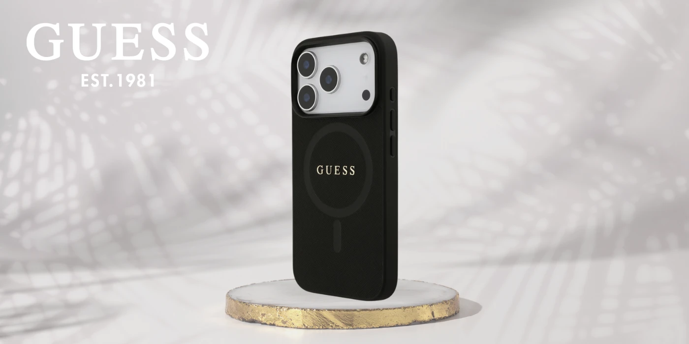 Guess Saffiano Classic Logo MagSafe dėklas skirtas Apple iPhone 17 Pro juodos spalvos aprašymas - Prekės nuotrauka Guess Saffiano Classic Logo MagSafe dėklas skirtas Apple iPhone 17 Pro juodos spalvos aprašymas - Prekės nuotrauka