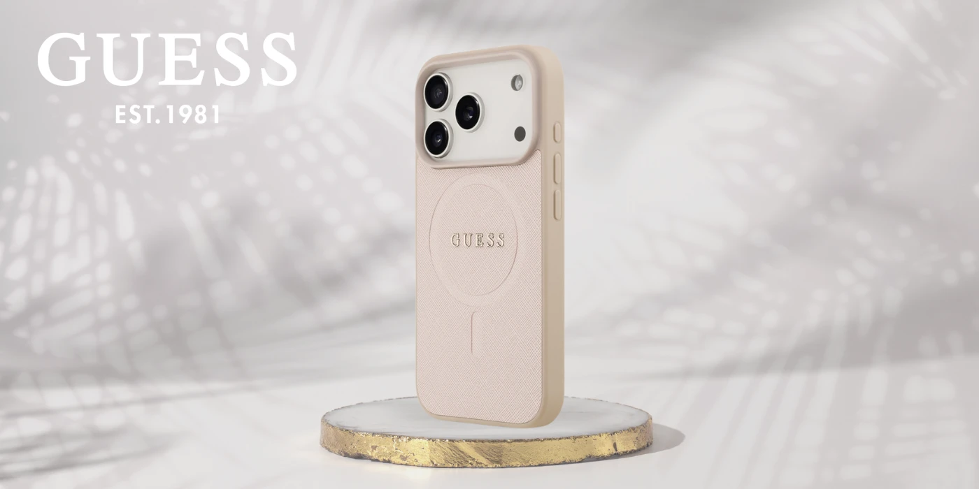 Guess Saffiano Classic Logo MagSafe dėklas skirtas Apple iPhone 17 Pro rožinės spalvos aprašymas - Prekės nuotrauka Guess Saffiano Classic Logo MagSafe dėklas skirtas Apple iPhone 17 Pro rožinės spalvos aprašymas - Prekės nuotrauka