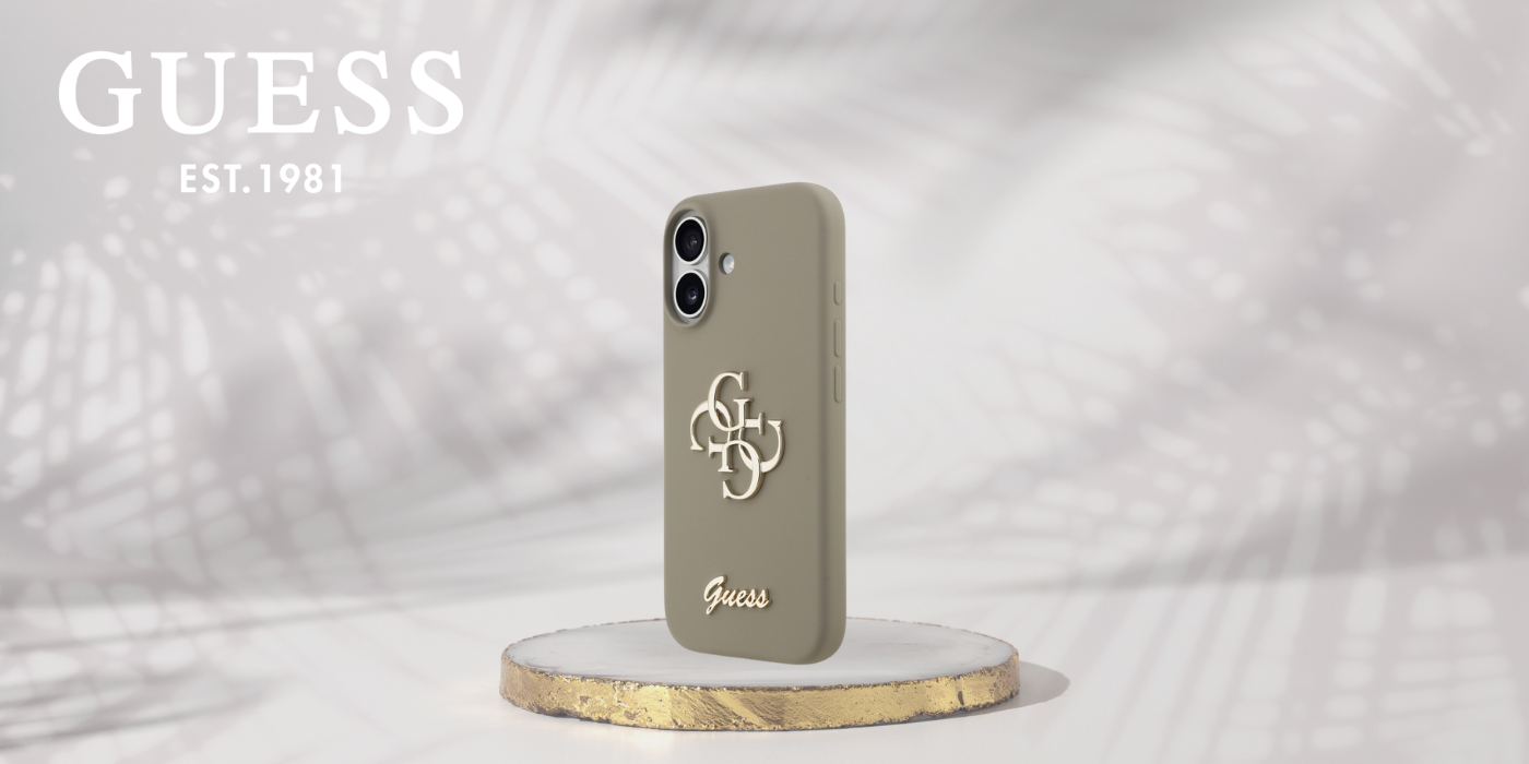 Guess Silicone Big 4G Script Dėklas Apple iPhone 17 rudos spalvos aprašymas - Prekės nuotrauka