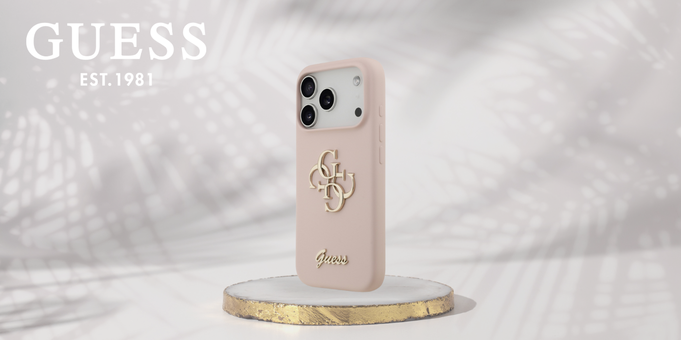 Guess Silicone Big 4G Script Dėklas iPhone 17 Pro rožinės spalvos aprašymas - Prekės nuotrauka
