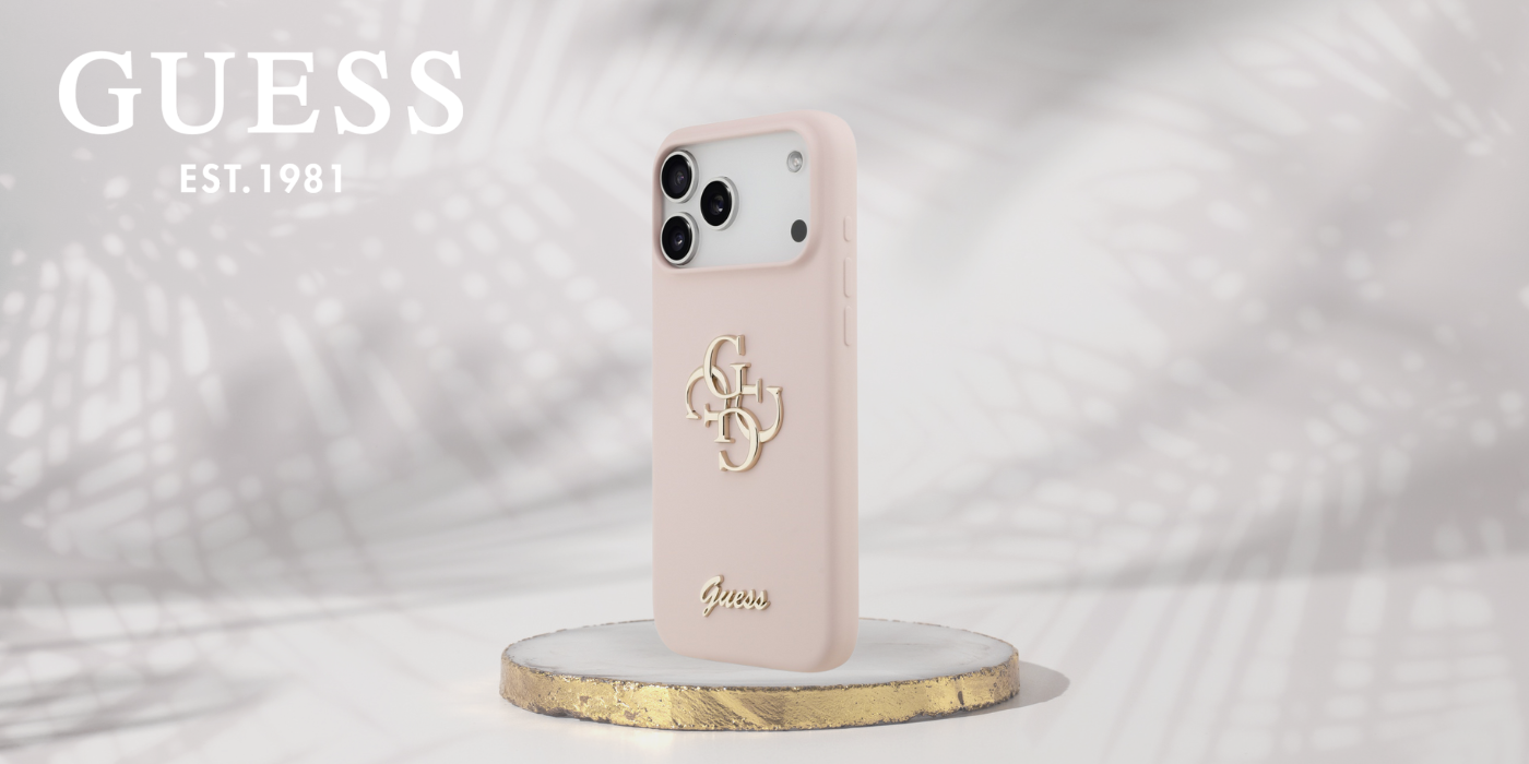 Guess Silicone Big 4G Script dėklas iPhone 17 Pro Max rožinės spalvos aprašymas - Prekės nuotrauka