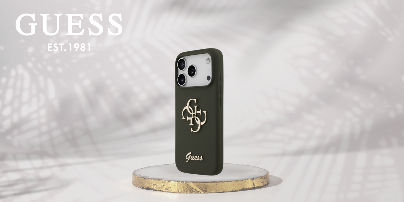 Guess Silicone Big 4G Script dėklas skirtas Apple iPhone 17 Pro Max khaki aprašymas - Prekės nuotrauka