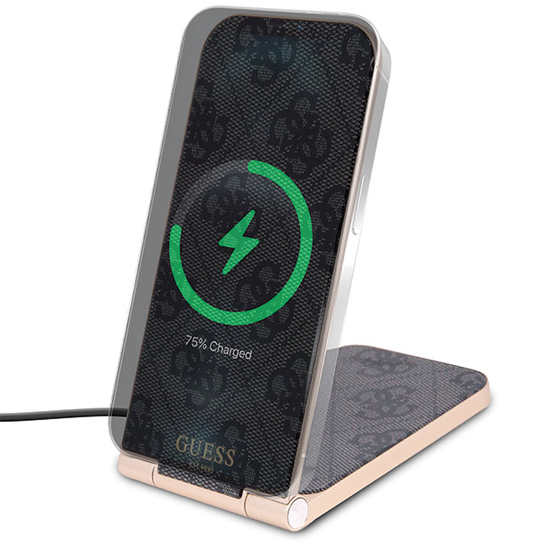 Guess sulankstomas krepšys. indukcinis 2in1 GUDCFAL4PEGK 15W juodos spalvos 4G Pattern MagSafe aprašymas - Prekės nuotrauka