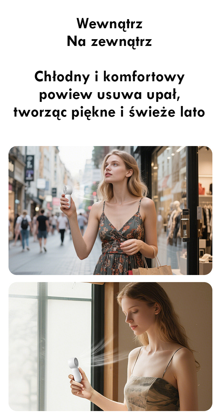 Ventiliatorius Handheld fan USAMS Mini Pocket ZB354 baltas aprašymas - Prekės nuotrauka