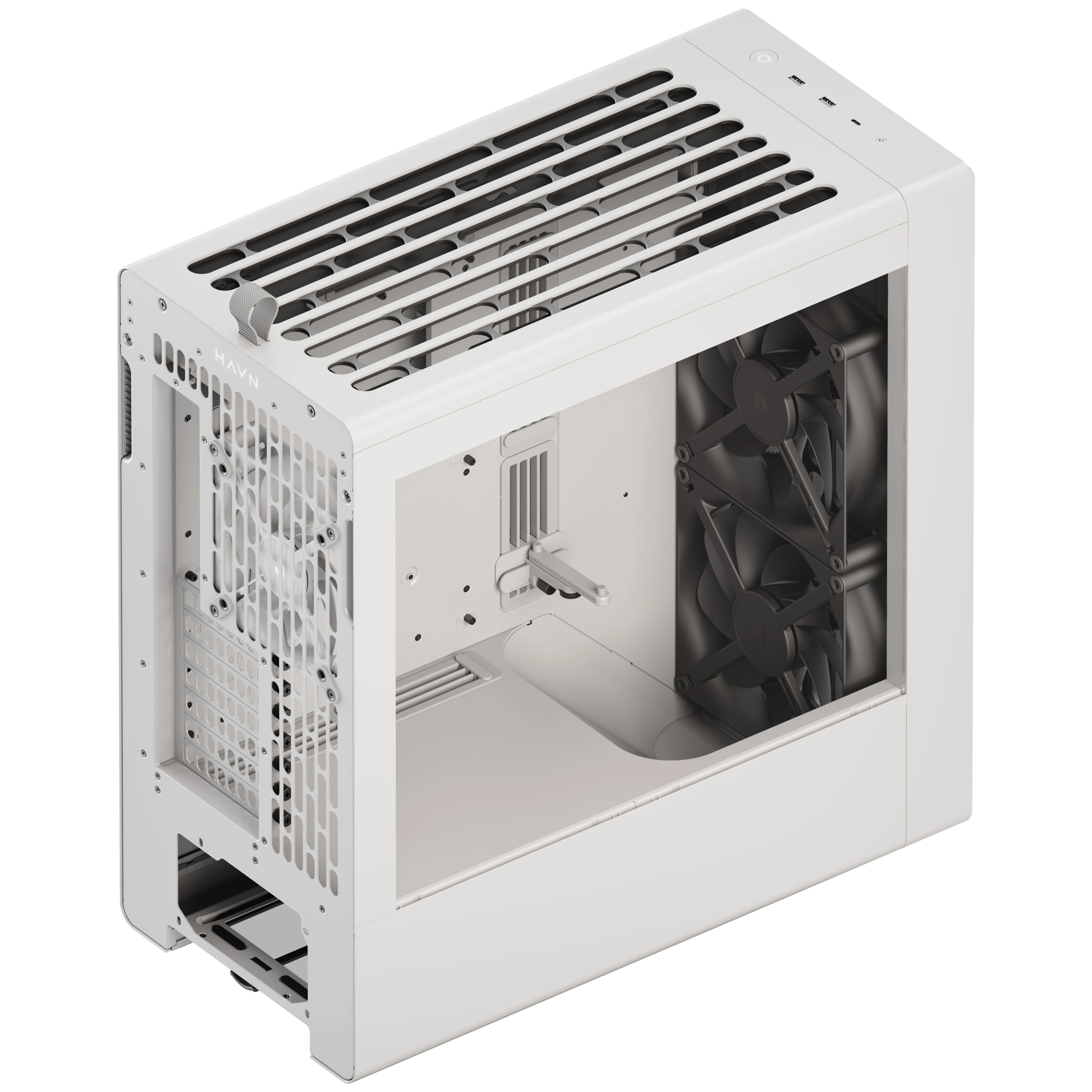 HAVN BF 360 Flow PC Case, Midi Tower, E-ATX, Tempered Glass – Baltas aprašymas - Prekės nuotrauka