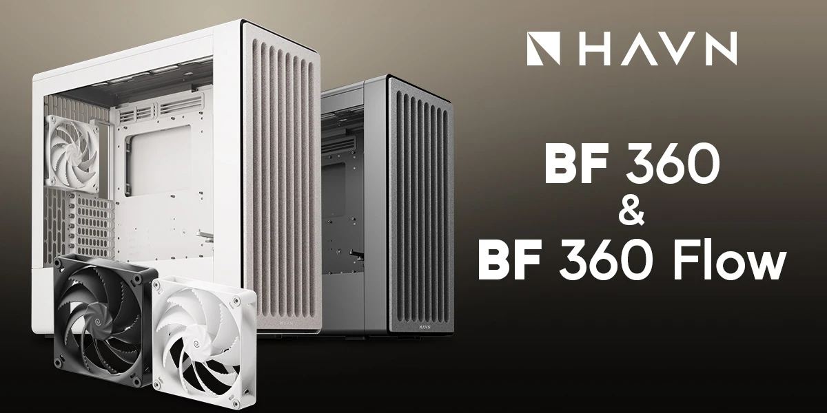 HAVN BF 360 PC Case, Midi Tower, E-ATX, Tempered Glass – Baltas aprašymas - Prekės nuotrauka