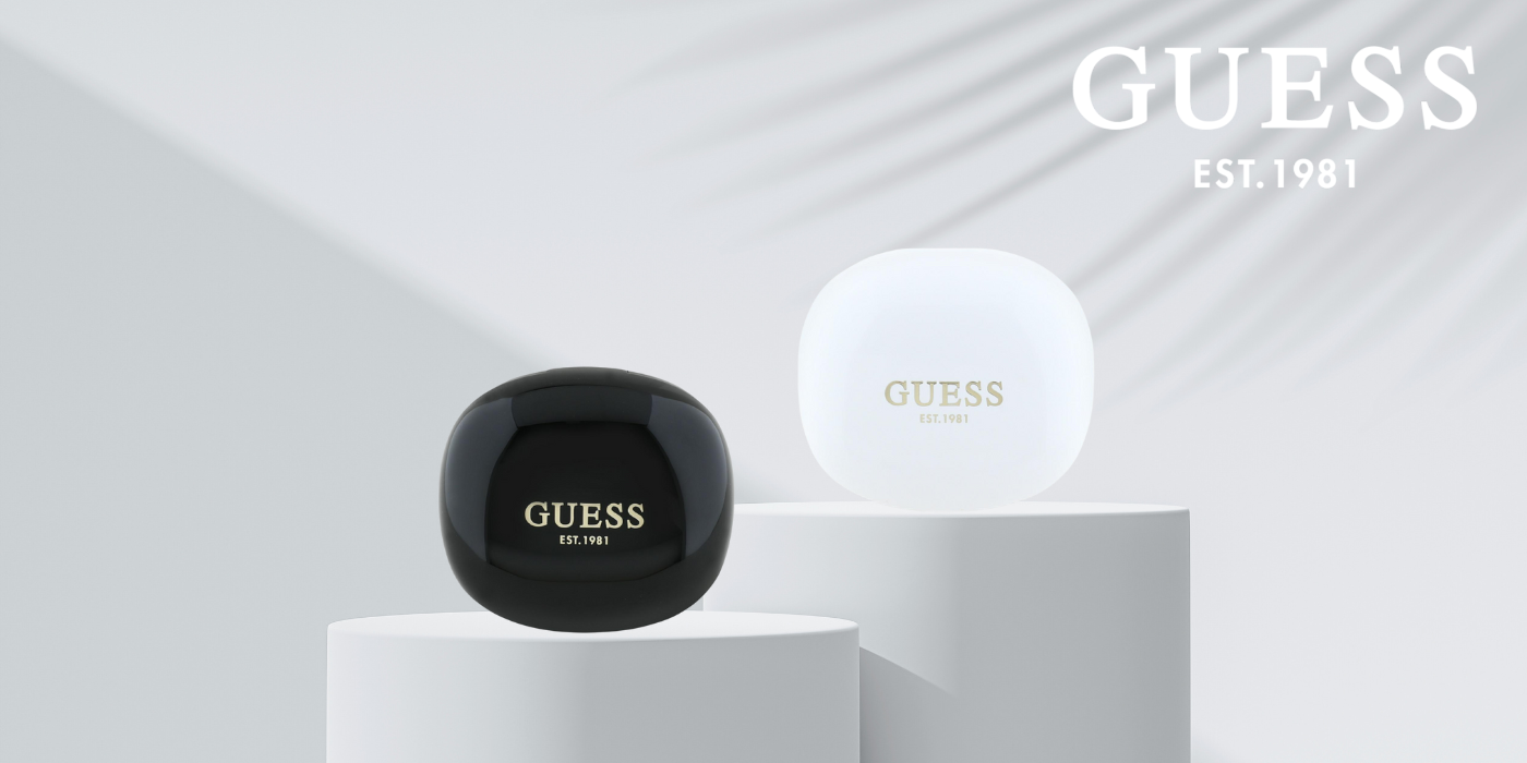 Ausinės TWS Guess Flat Classic Logo Electroplated baltas aprašymas - Prekės nuotrauka