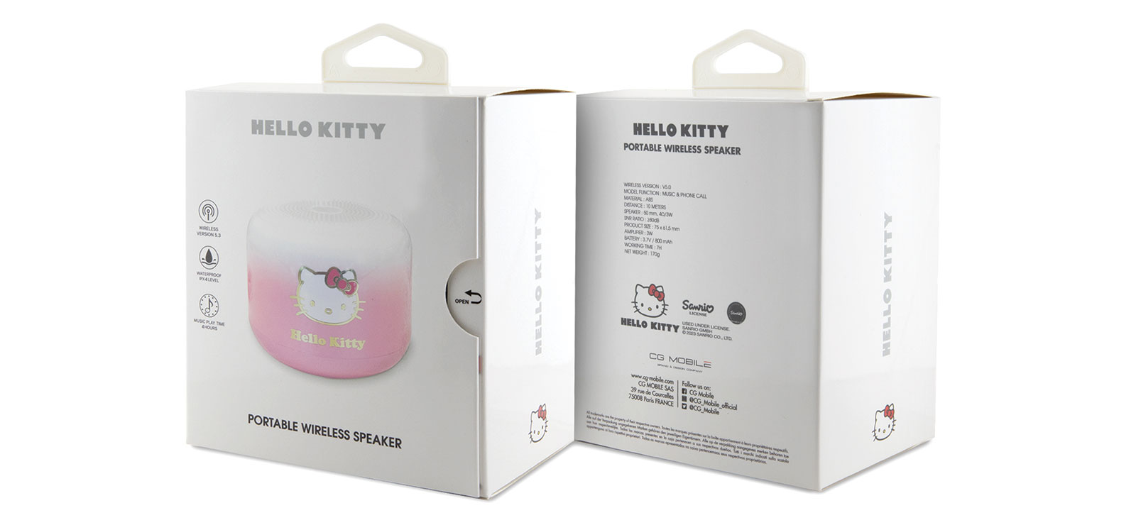 Hello Kitty Bluetooth 5.0 kolonėlė HKWSBT6GKEP rožinės spalvos Electroplate Gradient aprašymas - Prekės nuotrauka