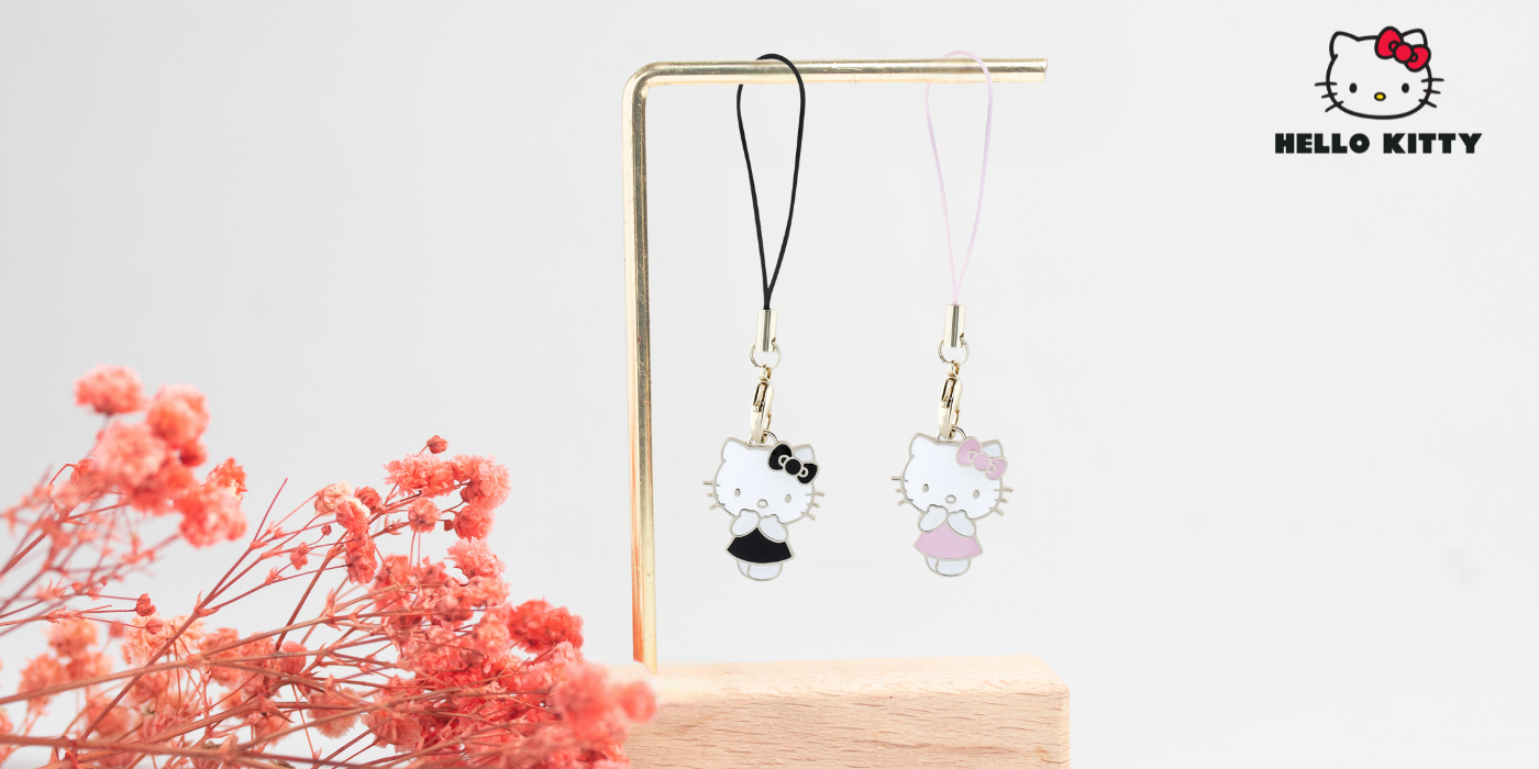 Hello Kitty HKCPMKK telefono virvelė, juodos spalvos, Charm Kitty Cute aprašymas - Prekės nuotrauka