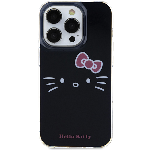 Hello Kitty HKHCP14XHKHLK iPhone 14 Pro Max 6.7″ juodos spalvos kietas dėklas IML Kitty Face aprašymas - Prekės nuotrauka