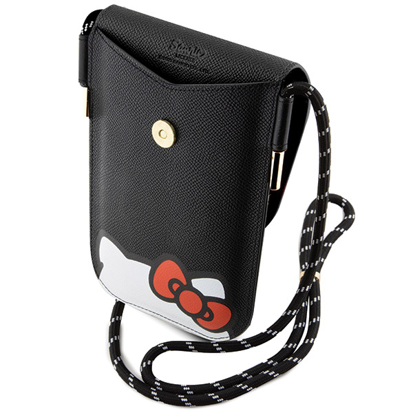 Hello Kitty HKOWBPSCKEK juodos spalvos Leather Handbag with Hiding Kitty Cord aprašymas - Prekės nuotrauka