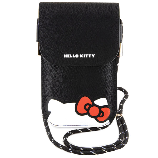 Hello Kitty HKOWBPSCKEK juodos spalvos Leather Handbag with Hiding Kitty Cord aprašymas - Prekės nuotrauka