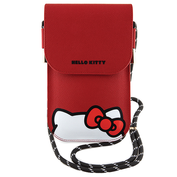 Hello Kitty HKOWBPSCKER raudona odinė rankinė su paslėptu Kitty laidu aprašymas - Prekės nuotrauka