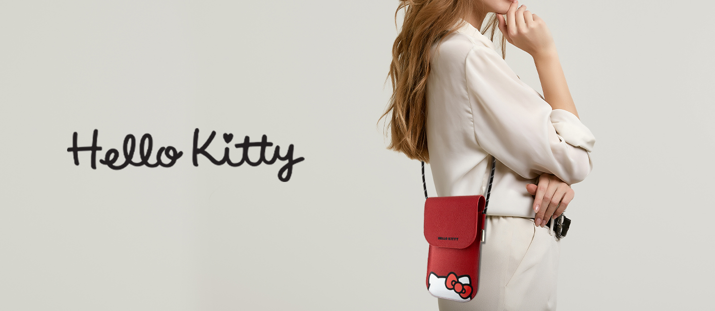 Hello Kitty HKOWBPSCKER raudona odinė rankinė su paslėptu Kitty laidu aprašymas - Prekės nuotrauka