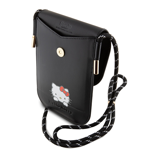 Hello Kitty HKOWBSKCDKK juodos spalvos Leather Handbag with Daydreaming Cord aprašymas - Prekės nuotrauka