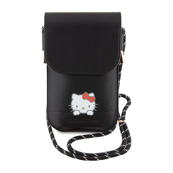 Hello Kitty HKOWBSKCDKK juodos spalvos Leather Handbag with Daydreaming Cord aprašymas - Prekės nuotrauka