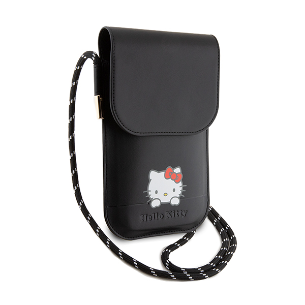 Hello Kitty HKOWBSKCDKK juodos spalvos Leather Handbag with Daydreaming Cord aprašymas - Prekės nuotrauka