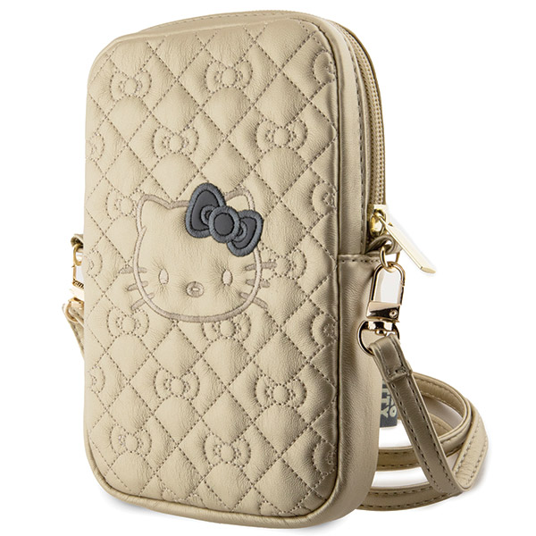 Hello Kitty krepšys HKPBPEKHBPD aukso spalvos Quilted Bows dirželis aprašymas - Prekės nuotrauka