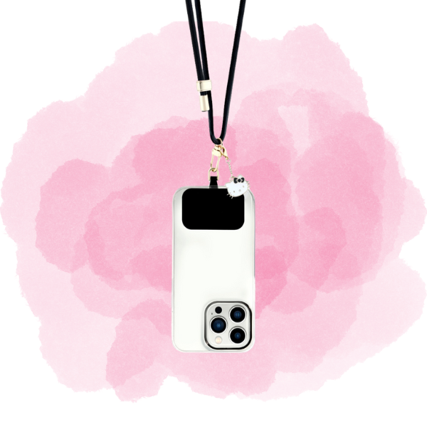 Hello Kitty nailoninis laidas su Kitty galvutės telefono pakabuku, rožinis aprašymas - Prekės nuotrauka