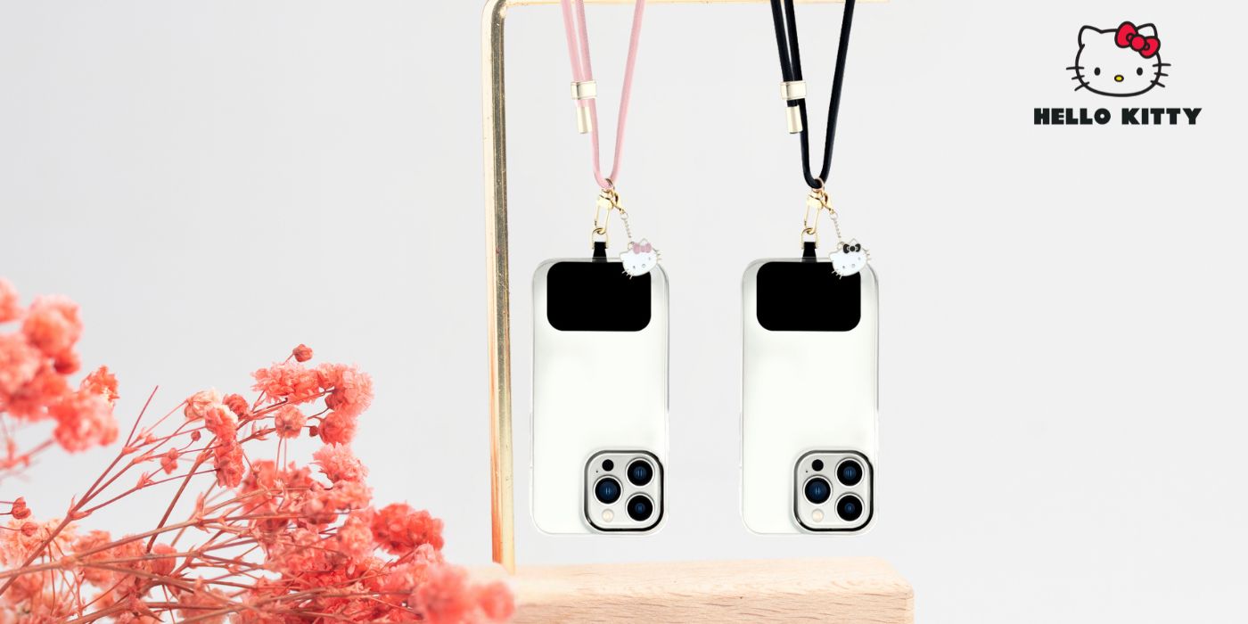 Hello Kitty nailoninis laidas su Kitty galvutės telefono pakabuku, rožinis aprašymas - Prekės nuotrauka