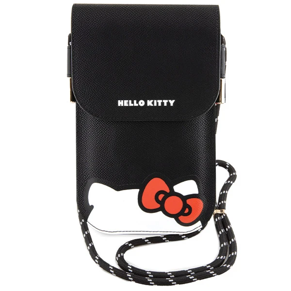 Hello Kitty odinis dėklas krepšys Hiding Kitty Cord (HKOWBPSCKEK) juodos spalvos aprašymas - Prekės nuotrauka